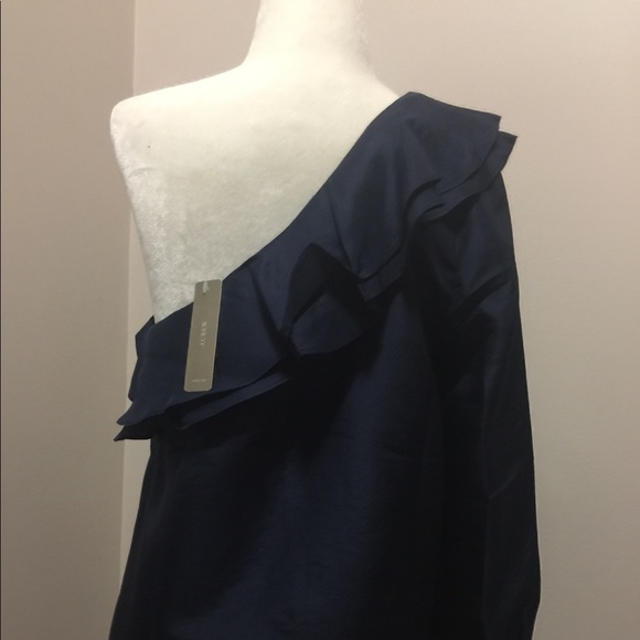 J.Crew Tall Silk one shoulder top - Picture 3 of 6